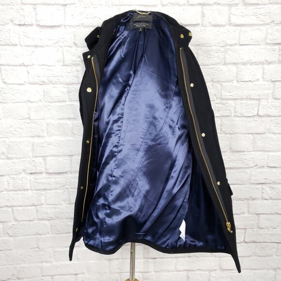 J. Crew Chateau Parka in Italian Stadium-cloth Wool Black Size 6 - Picture 5 of 14